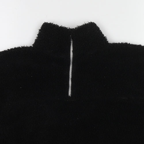 PRETTYLITTLETHING Womens Black Polyester Pullover Sweatshirt Size S Pullover