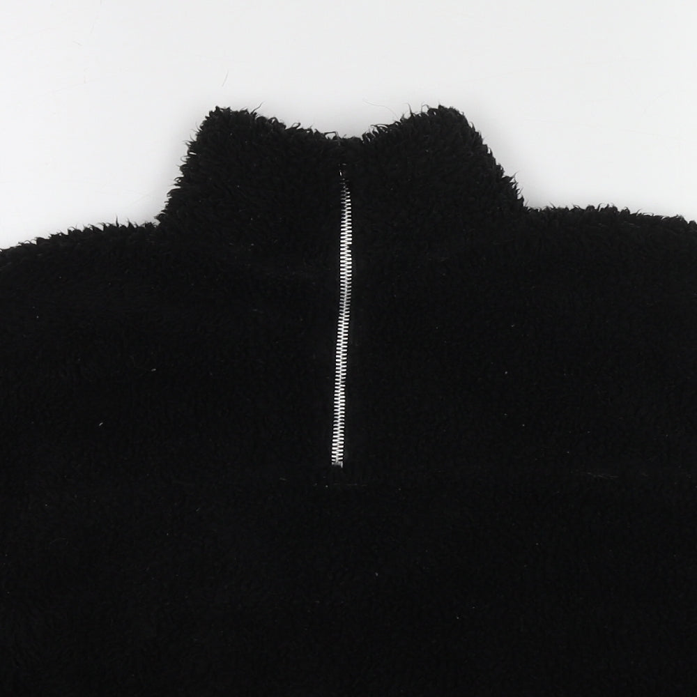 PRETTYLITTLETHING Womens Black Polyester Pullover Sweatshirt Size S Pullover