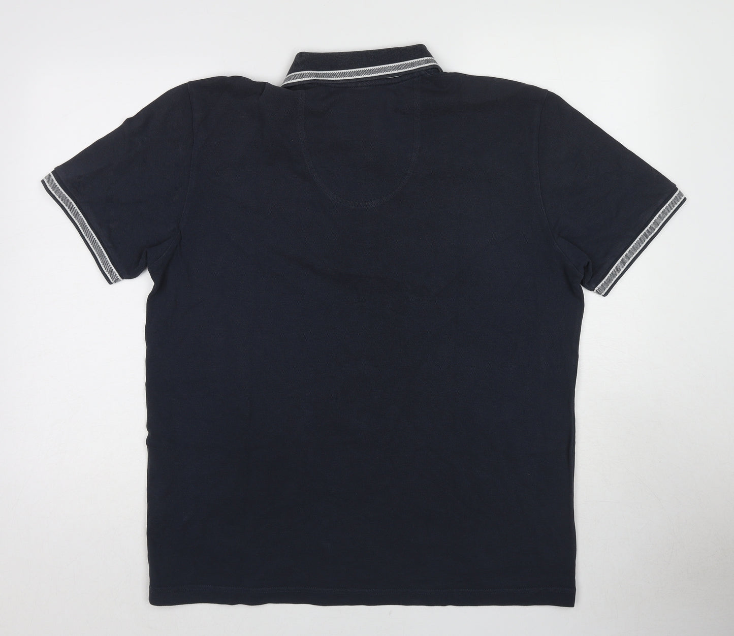 HUGO BOSS Mens Blue Cotton Polo Size XL Collared Pullover