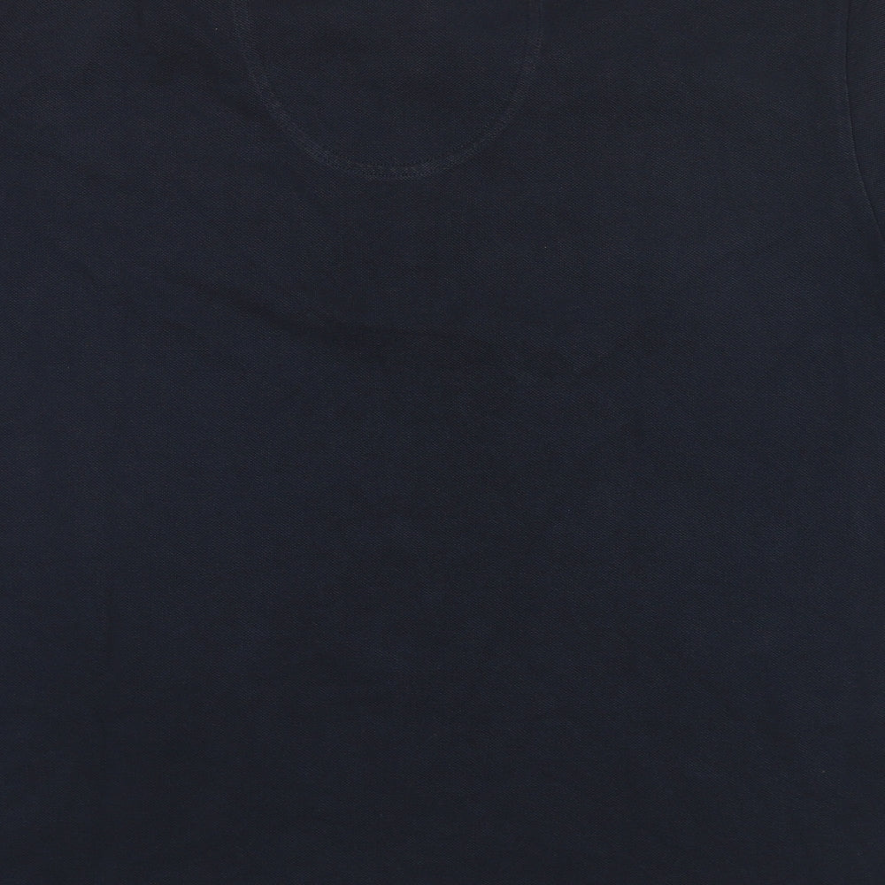 HUGO BOSS Mens Blue Cotton Polo Size XL Collared Pullover