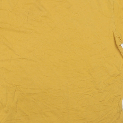 White Stuff Mens Yellow Cotton T-Shirt Size M Round Neck