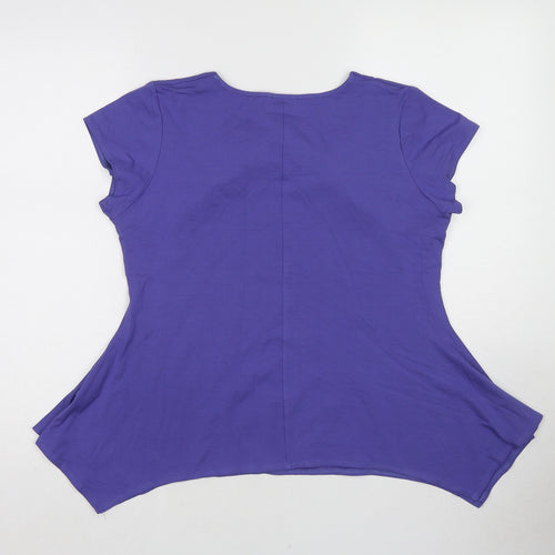 Ai Paradise Womens Purple Viscose Basic Blouse Size L Square Neck