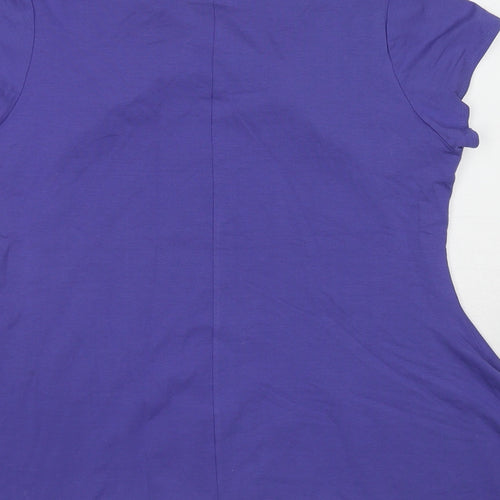 Ai Paradise Womens Purple Viscose Basic Blouse Size L Square Neck