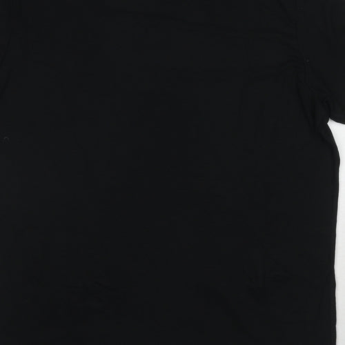 Marks and Spencer Womens Black Acrylic Basic T-Shirt Size L Round Neck