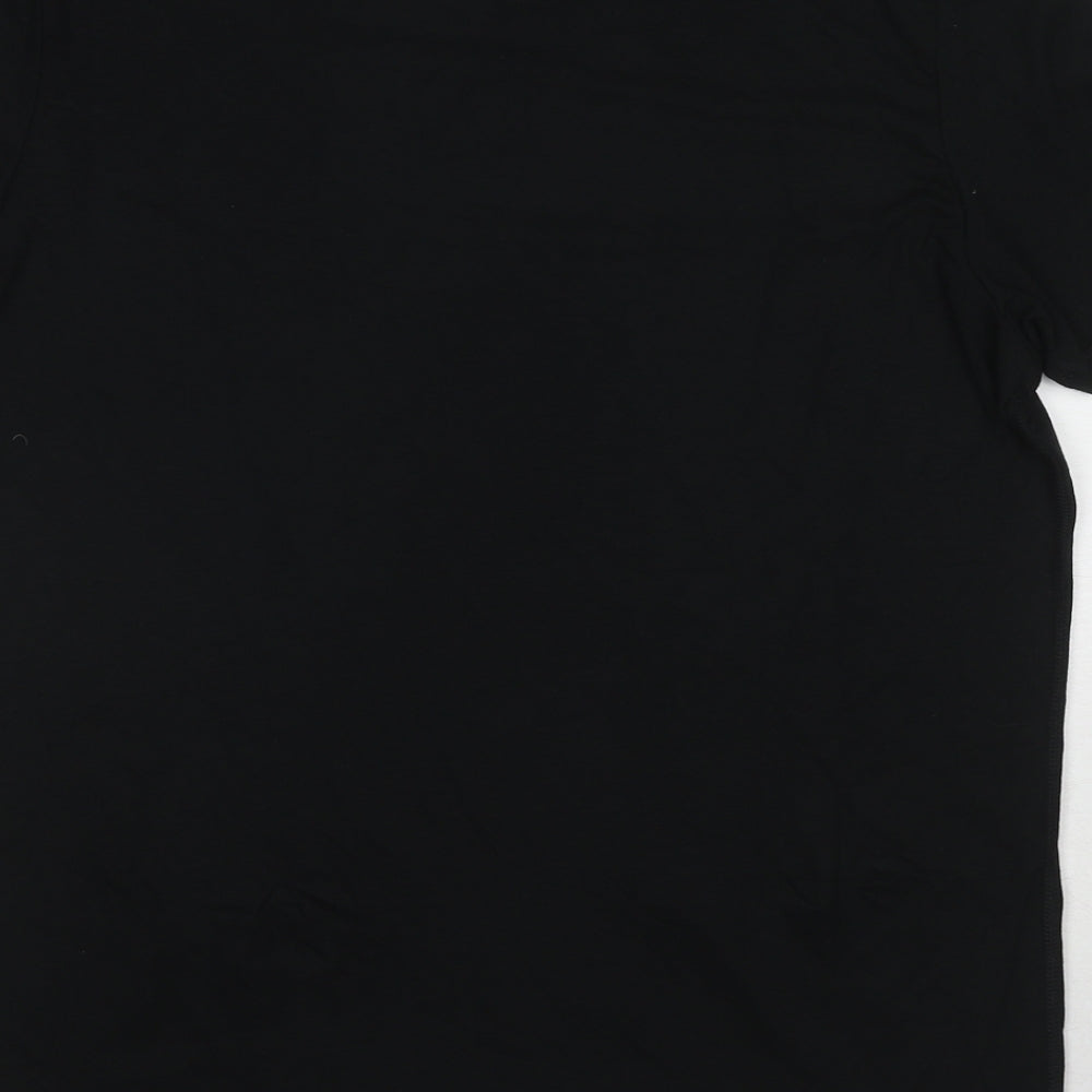 Marks and Spencer Womens Black Acrylic Basic T-Shirt Size L Round Neck
