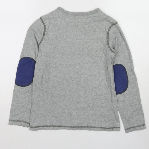 Boden Boys Grey Cotton Basic Casual Size 9-10 Years Round Neck Pullover