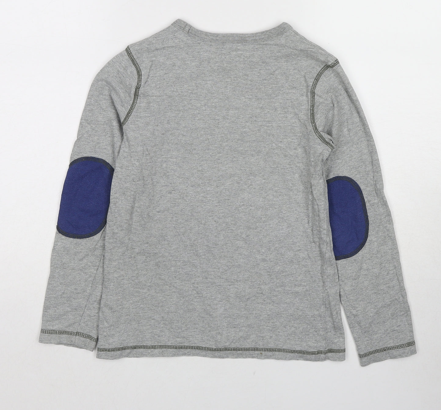 Boden Boys Grey Cotton Basic Casual Size 9-10 Years Round Neck Pullover