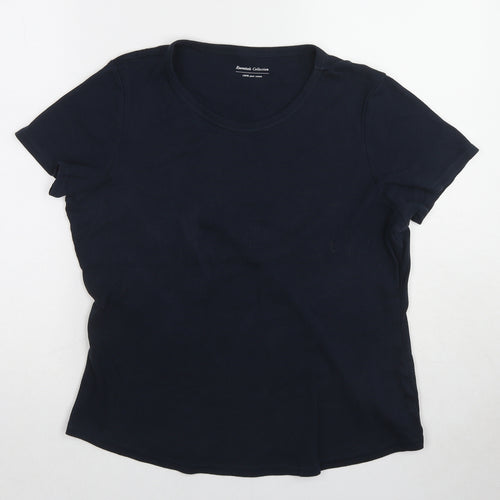 NEXT Womens Blue Cotton Basic T-Shirt Size 18 Round Neck