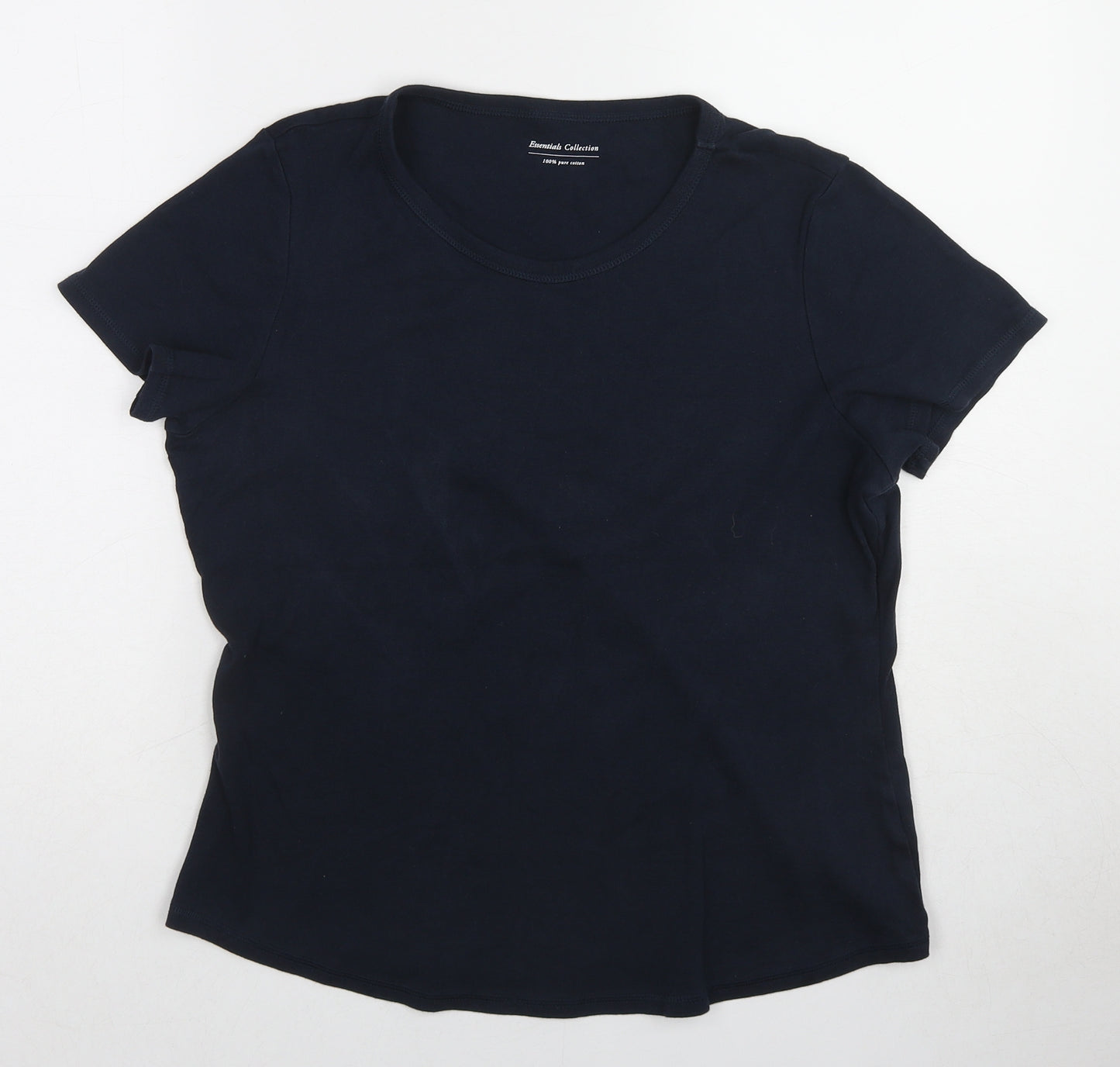 NEXT Womens Blue Cotton Basic T-Shirt Size 18 Round Neck