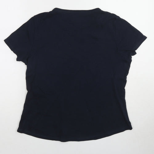 NEXT Womens Blue Cotton Basic T-Shirt Size 18 Round Neck