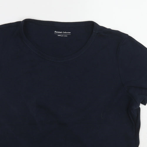 NEXT Womens Blue Cotton Basic T-Shirt Size 18 Round Neck