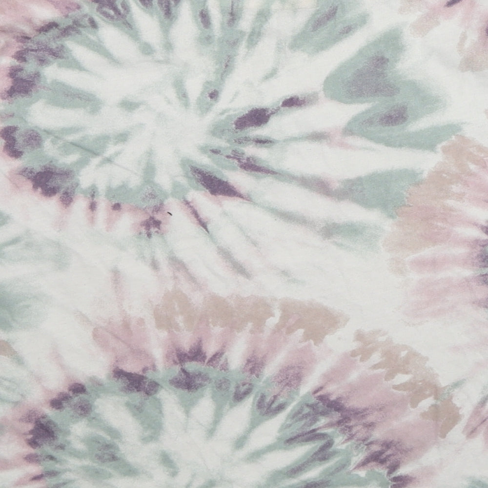 Abercrombie & Fitch Girls Multicoloured Geometric Cotton Basic T-Shirt Size 7-8 Years Round Neck Pullover - Tie Dye Effect