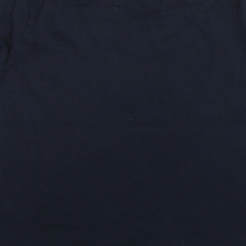 Marks and Spencer Womens Blue Cotton Basic T-Shirt Size 18 Scoop Neck