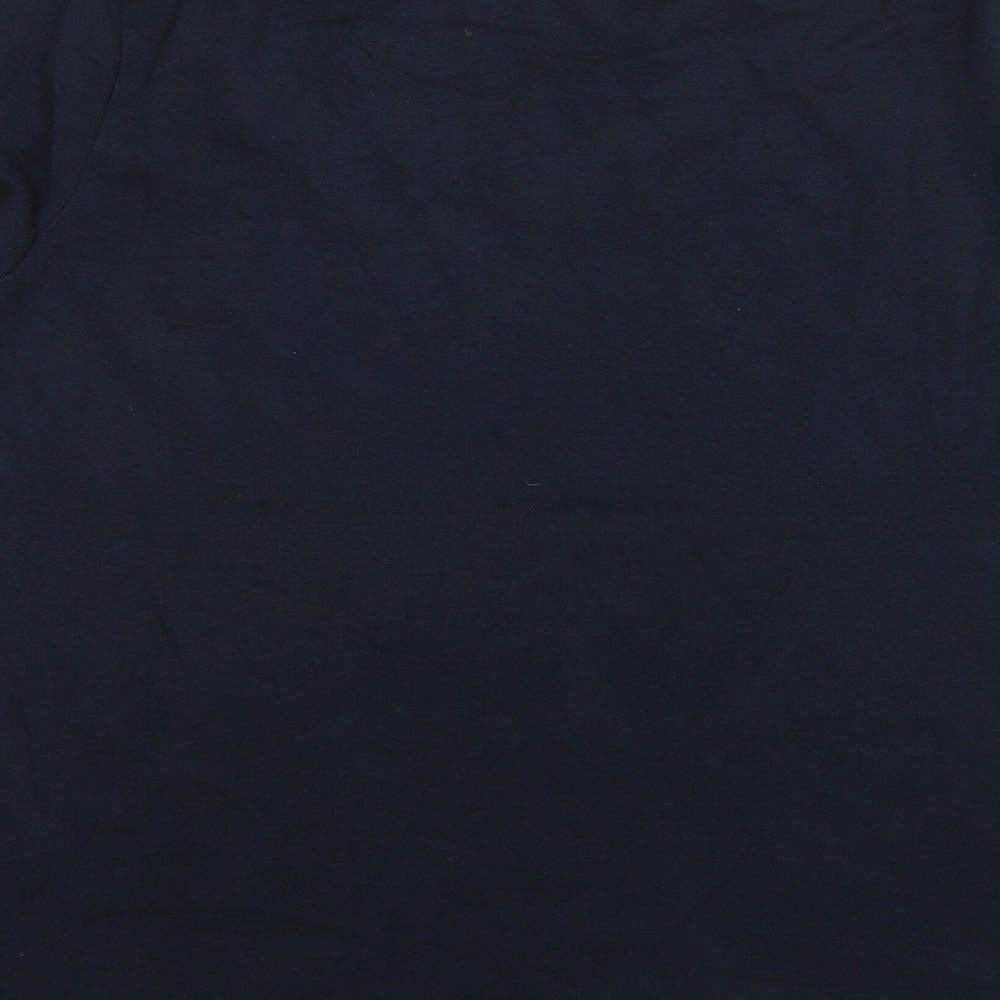 Marks and Spencer Womens Blue Cotton Basic T-Shirt Size 18 Scoop Neck