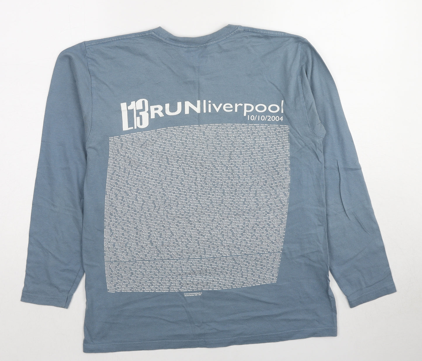 Campus Womens Blue Cotton Basic T-Shirt Size S Round Neck