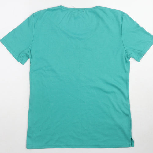 Paramour Womens Green Polyester Basic T-Shirt Size S Scoop Neck - Size S-M