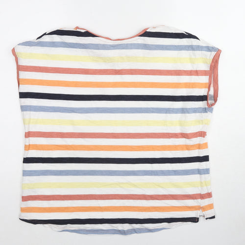 NEXT Womens Multicoloured Striped Cotton Basic T-Shirt Size 14 Round Neck