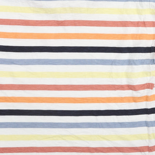 NEXT Womens Multicoloured Striped Cotton Basic T-Shirt Size 14 Round Neck