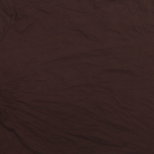 Marks and Spencer Womens Brown Cotton Basic T-Shirt Size 22 Crew Neck
