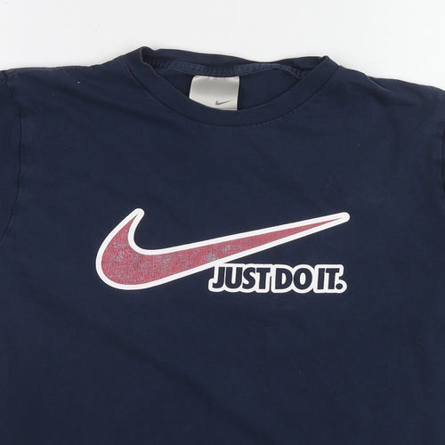 Nike Womens Black Cotton Basic T-Shirt Size S Round Neck - Unisex, Just Do It.