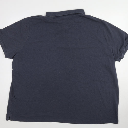 Jacamo Mens Blue Cotton Polo Size 4XL Collared Pullover