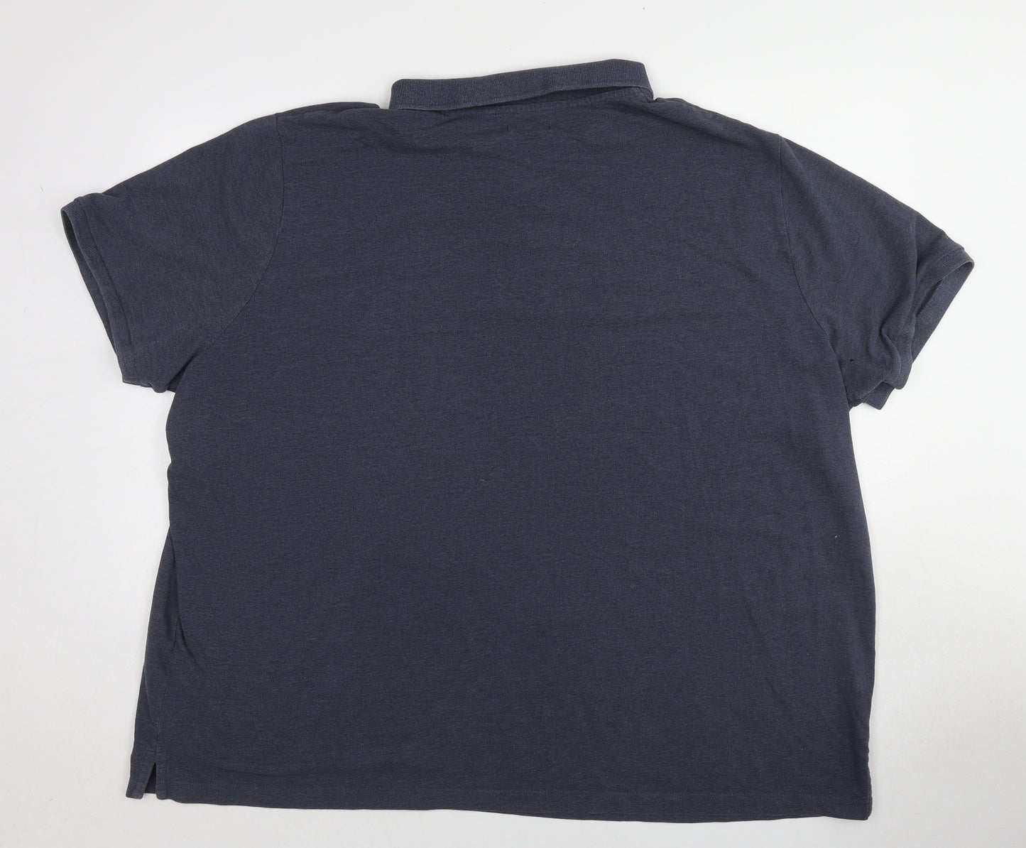 Jacamo Mens Blue Cotton Polo Size 4XL Collared Pullover