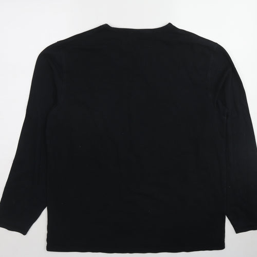 NEXT Womens Black Cotton Basic Blouse Size XL Round Neck