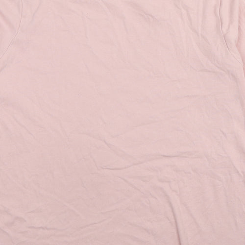 Marks and Spencer Womens Pink Cotton Basic T-Shirt Size 18 Round Neck
