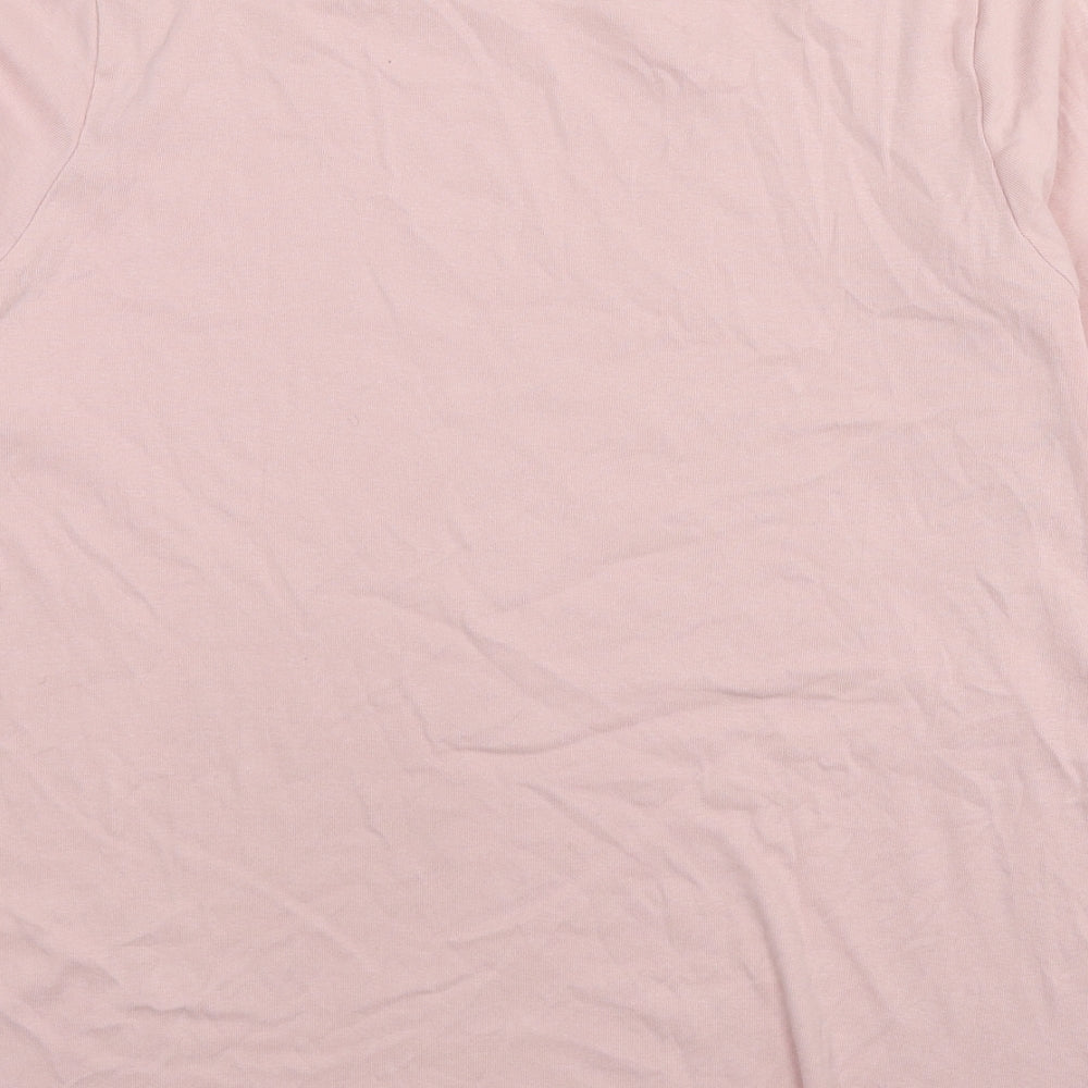 Marks and Spencer Womens Pink Cotton Basic T-Shirt Size 18 Round Neck