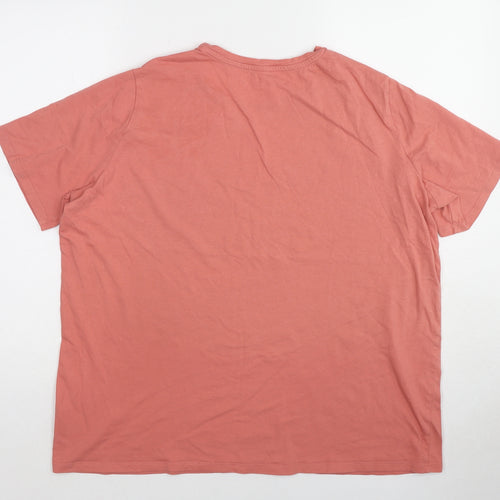 Marks and Spencer Womens Pink Cotton Basic T-Shirt Size 18 Crew Neck