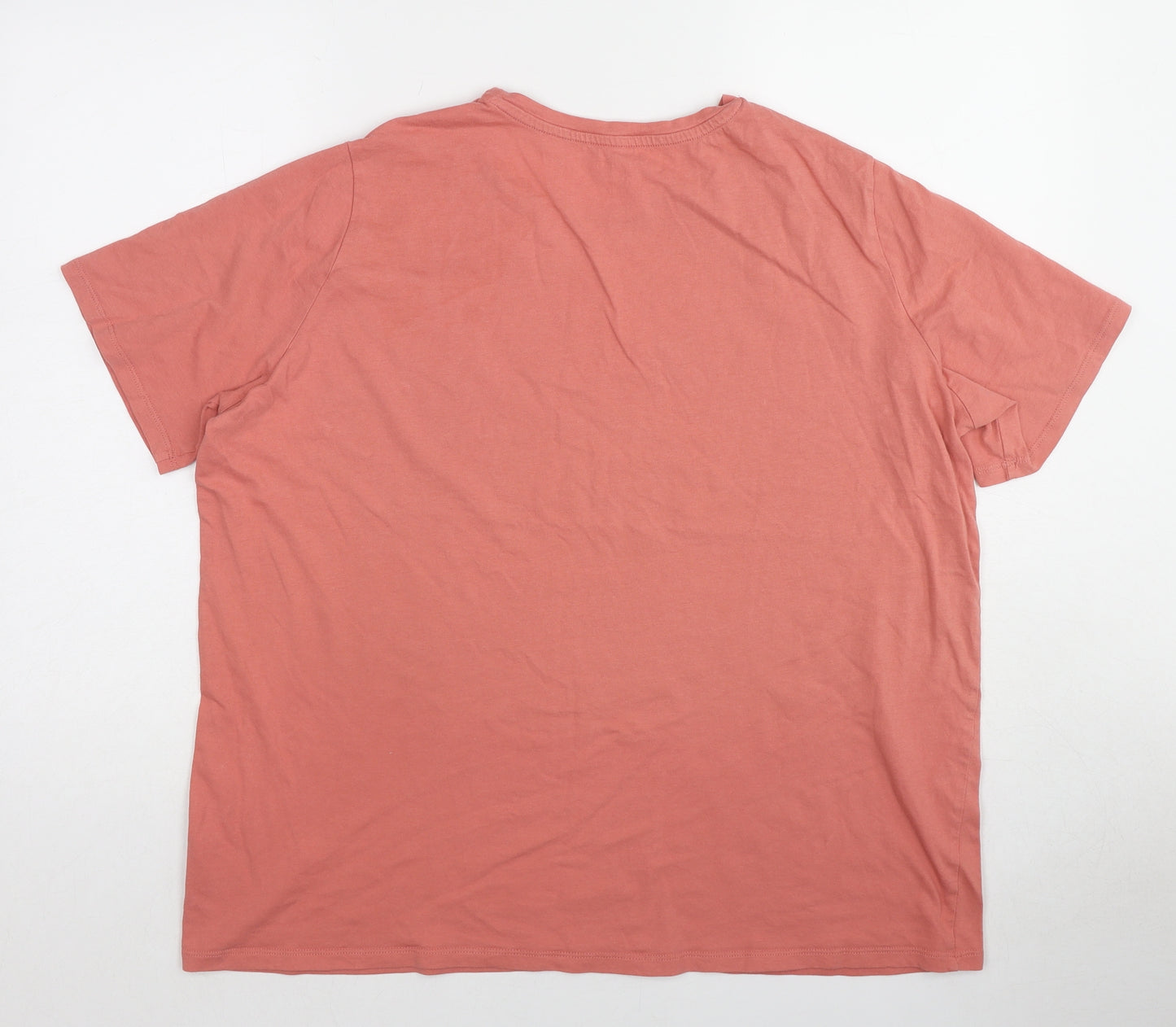 Marks and Spencer Womens Pink Cotton Basic T-Shirt Size 18 Crew Neck