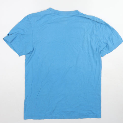 Nike Womens Blue Cotton Basic T-Shirt Size S Round Neck
