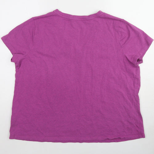 Sonoma Womens Purple Cotton Basic T-Shirt Size 2XL V-Neck