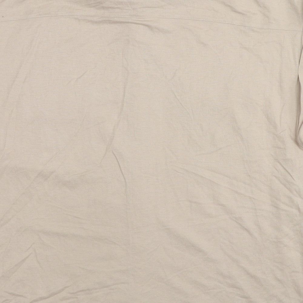Marks and Spencer Womens Brown Viscose Basic Button-Up Size 12 Collared
