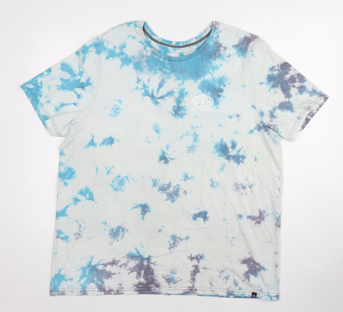 Animal Womens Multicoloured Geometric Cotton Basic T-Shirt Size XL Round Neck