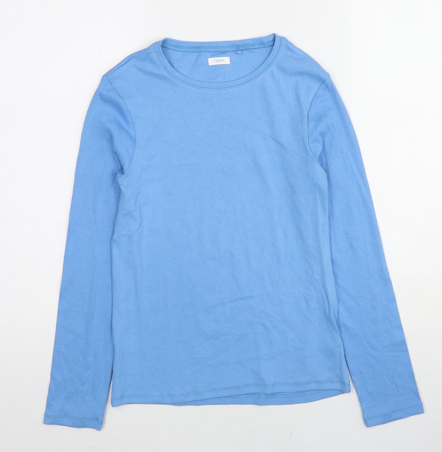 NEXT Girls Blue Cotton Basic T-Shirt Size 13 Years Round Neck Pullover