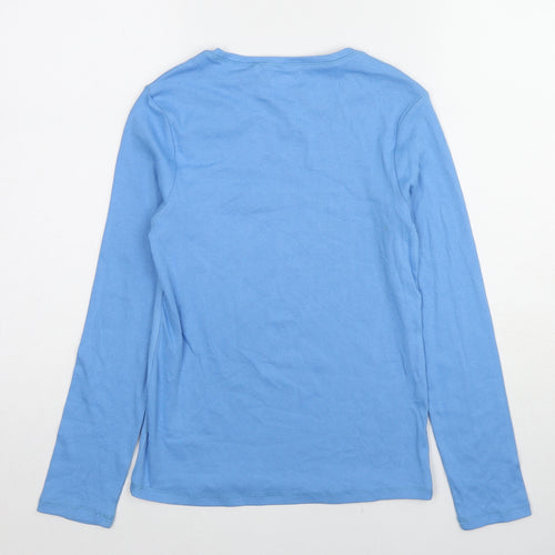 NEXT Girls Blue Cotton Basic T-Shirt Size 13 Years Round Neck Pullover