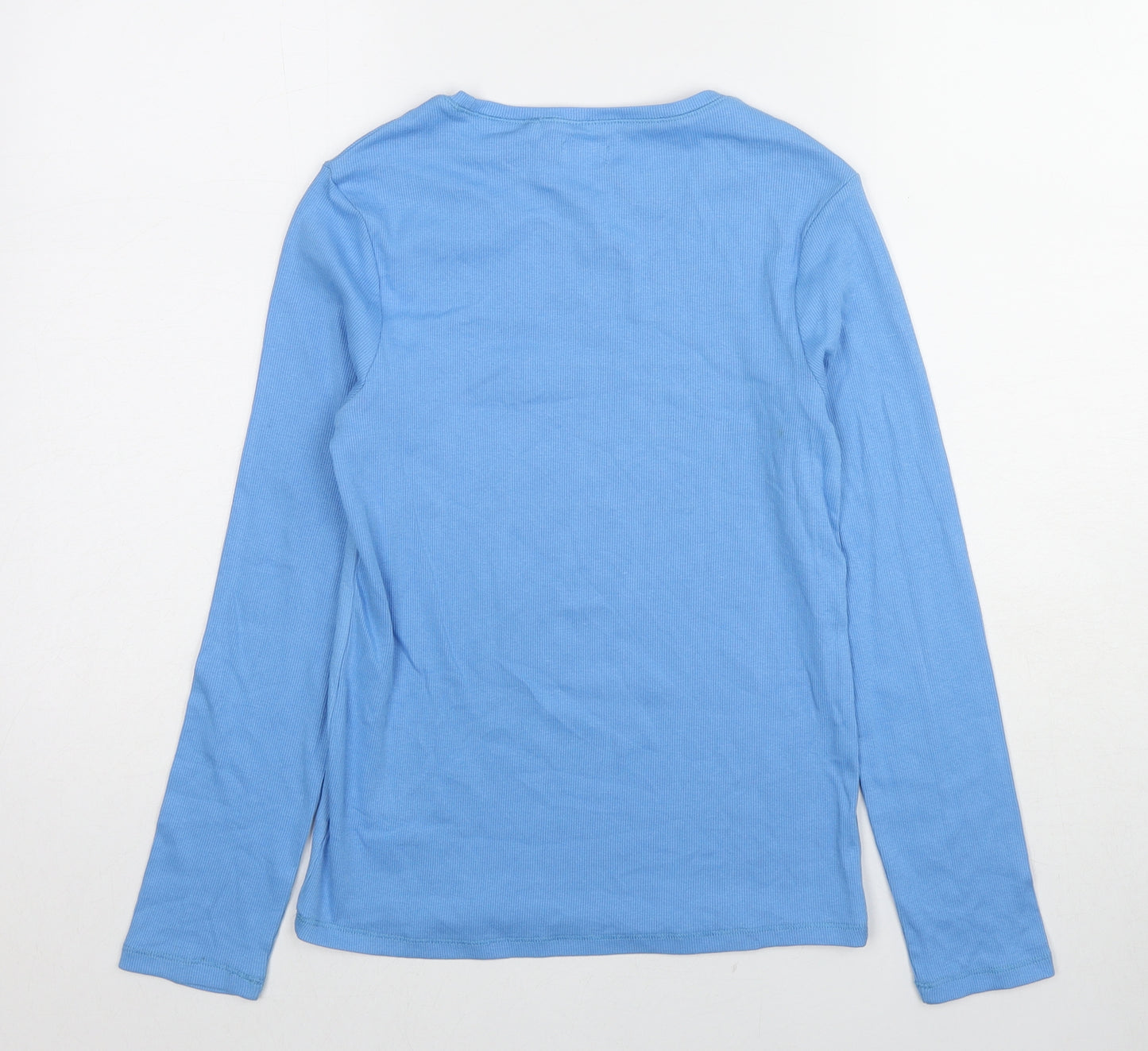 NEXT Girls Blue Cotton Basic T-Shirt Size 13 Years Round Neck Pullover