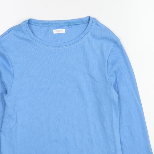 NEXT Girls Blue Cotton Basic T-Shirt Size 13 Years Round Neck Pullover