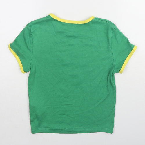 Bershka Womens Green Cotton Basic T-Shirt Size S Round Neck - Jamaica