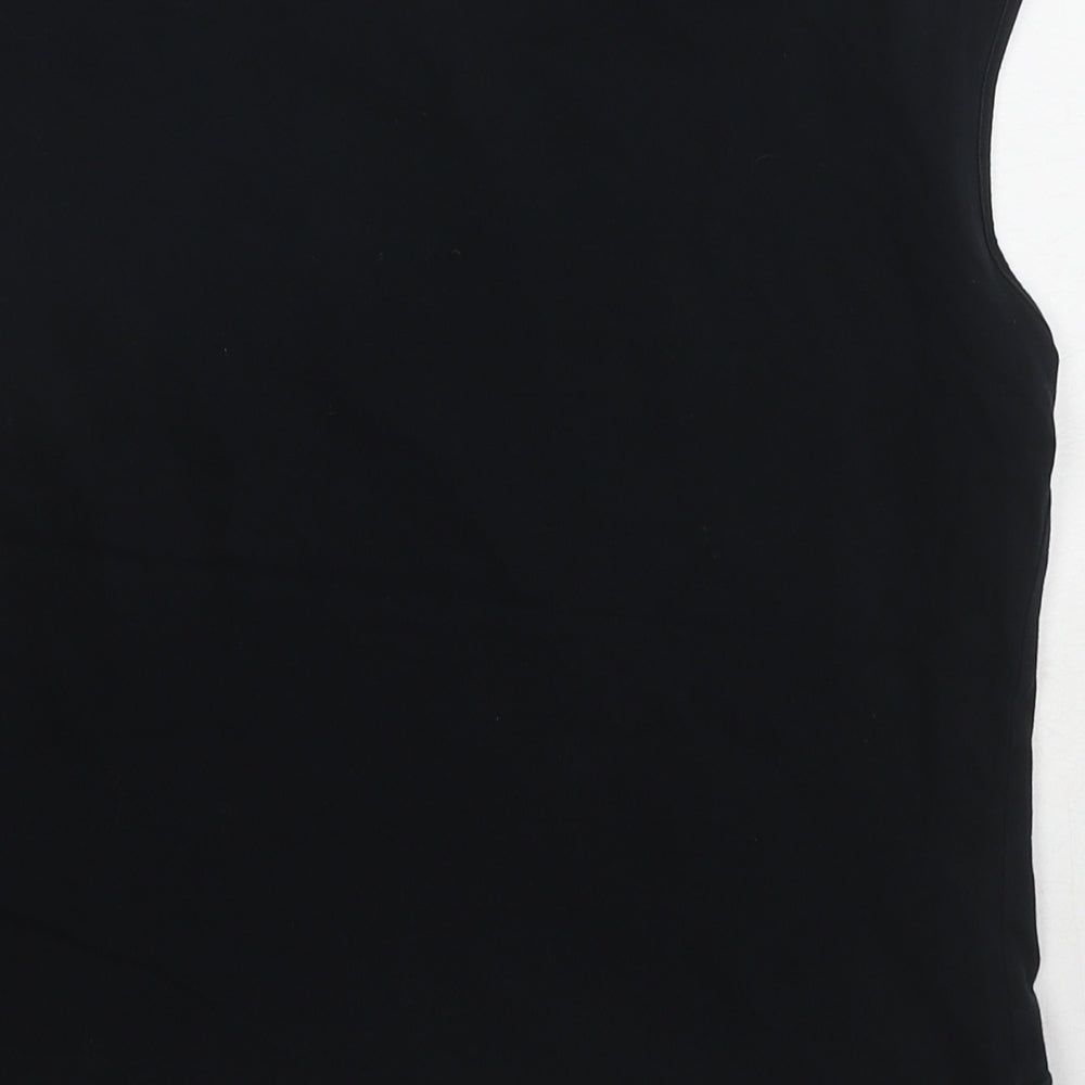 Marks and Spencer Womens Black Cotton Basic Tank Size 18 Round Neck