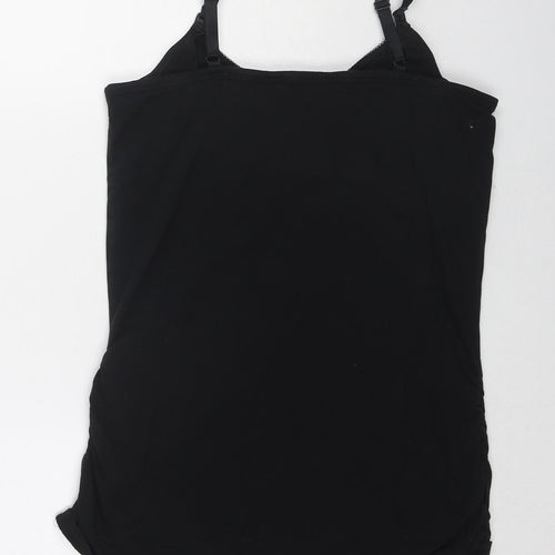Blooming Marvellous Womens Black Cotton Basic Tank Size S Round Neck