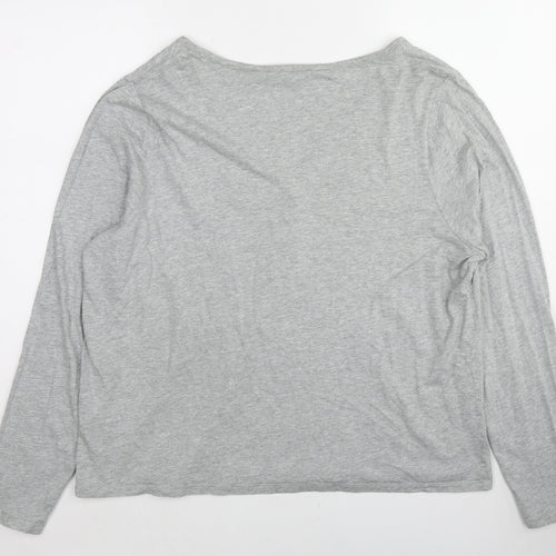 Boden Womens Grey Cotton Basic Blouse Size 22 V-Neck
