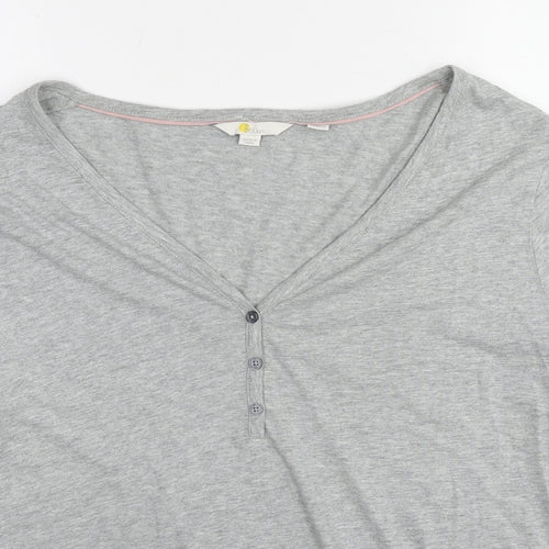 Boden Womens Grey Cotton Basic Blouse Size 22 V-Neck