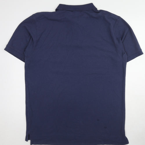 Traveler Mens Blue Cotton Polo Size XL Collared Button