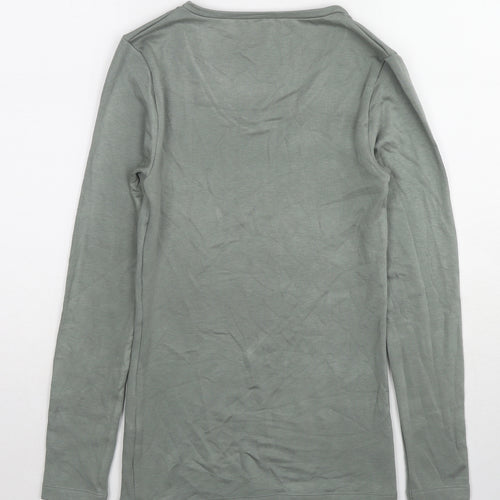 Marks and Spencer Womens Green Acrylic Basic T-Shirt Size 10 Round Neck