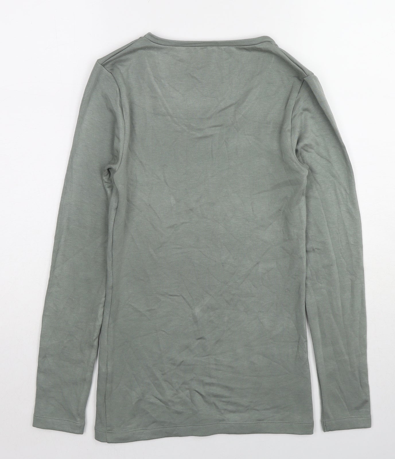 Marks and Spencer Womens Green Acrylic Basic T-Shirt Size 10 Round Neck