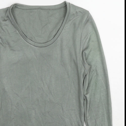 Marks and Spencer Womens Green Acrylic Basic T-Shirt Size 10 Round Neck