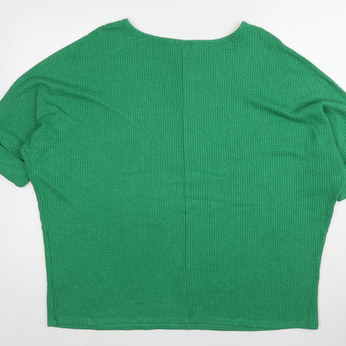 Apricot Womens Green Viscose Basic T-Shirt Size 14 Round Neck