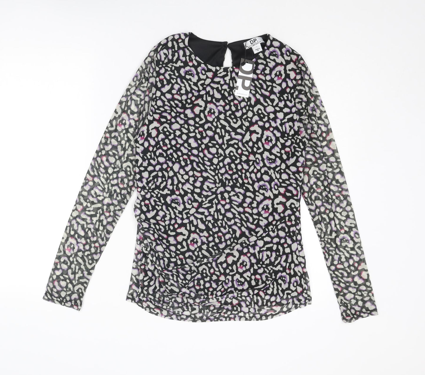 Dorothy Perkins Womens Multicoloured Animal Print Polyester Basic T-Shirt Size M Round Neck